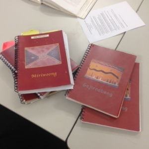 Copies of the Miriwoong and the Gajirrabeng Dictionaries are held at the language centre for use by community members 